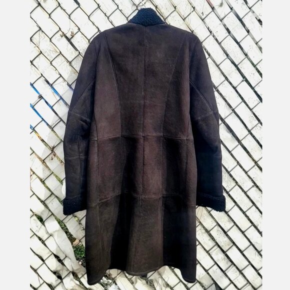 Bonz New Zealand Handmade Sheepskin Shearling Fur Coat Large Long Maxi Length - Picture 7 of 16